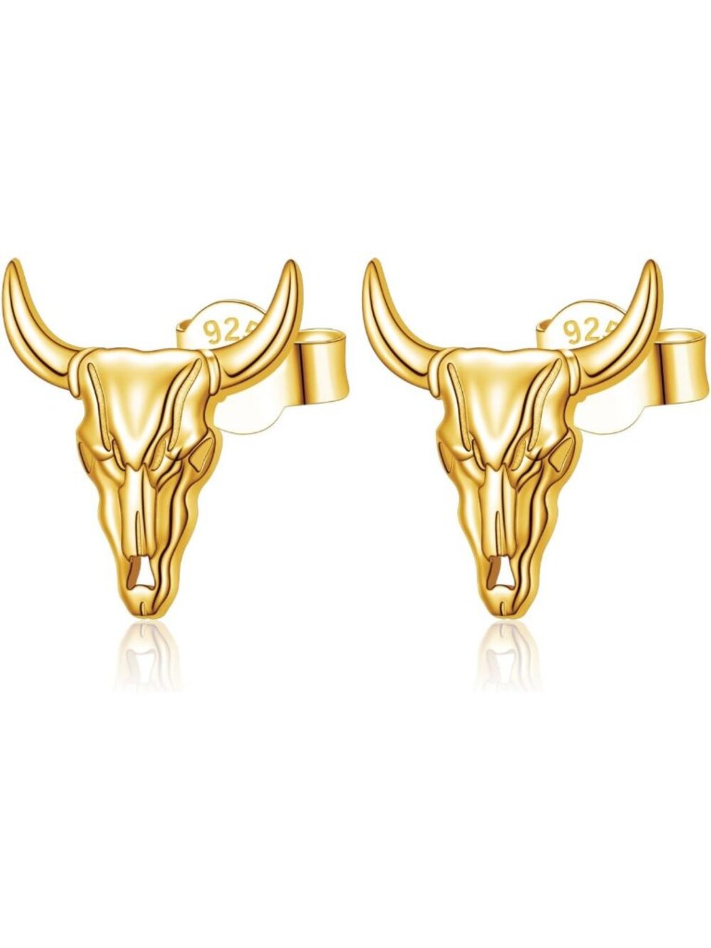 925 Sterling Silver Cow Skull Dangle Earrings - Western Cowgirl Jewelry Gift